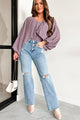 Great Ambition Bubble Sleeve Bodysuit (Plum) - NanaMacs