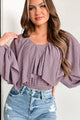 Great Ambition Bubble Sleeve Bodysuit (Plum) - NanaMacs