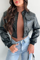 Take A Hint Quilted Faux Leather Bomber Jacket (Black) - NanaMacs