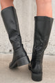 Vermont Strolls Mid-Shaft Faux Leather Boots (Black) - NanaMacs