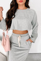 Times Like These Bubble Hem Crop Top (Heather Grey) - NanaMacs