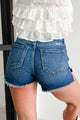 Cory KanCan High Rise Frayed Denim Shorts (Dark) - NanaMacs