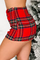 Push Your Buttons Plaid Skort (Red) - NanaMacs