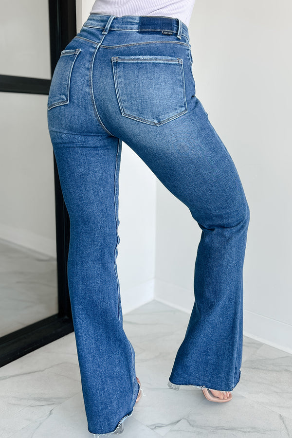 Brynn High Rise Raw Cut Risen Non Distressed Jeans (Dark) - NanaMacs