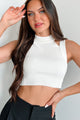 Forming Connections Ribbed Cut-Out Crop Top (Off White) - NanaMacs