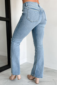 Cressida Mid-Rise Sneak Peek Bootcut Jeans (Light Wash) - NanaMacs