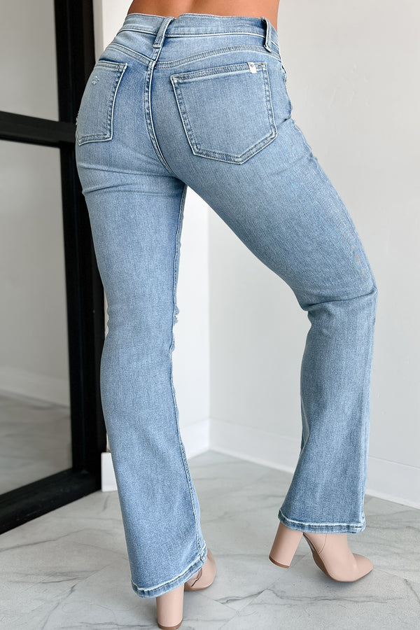 Cressida Mid-Rise Sneak Peek Bootcut Jeans (Light Wash) - NanaMacs