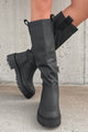 Forever That Girl Knee High Lug Sole Boots (Black) - NanaMacs