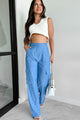 Behind The Smiles High Waist Cargo Pants (Indigo) - NanaMacs