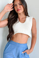 Chic Tendencies Sweater Knit Crop Top (Off White) - NanaMacs
