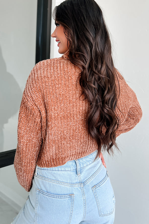 Autumn Comforts Zenana Chenille Sweater (Deep Camel) - NanaMacs