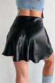 Mystic Dreams Satin Mini Skirt (Black) - NanaMacs