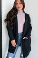 Cue The Cuddles Zenana Hooded Cardigan (Black) - NanaMacs