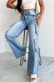 Betting On Myself High Rise Cross-Waist Cargo Jeans (Light) - NanaMacs