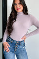 Seeking Validation Long Sleeve Turtleneck Bodysuit (Dusty Lavender) - NanaMacs