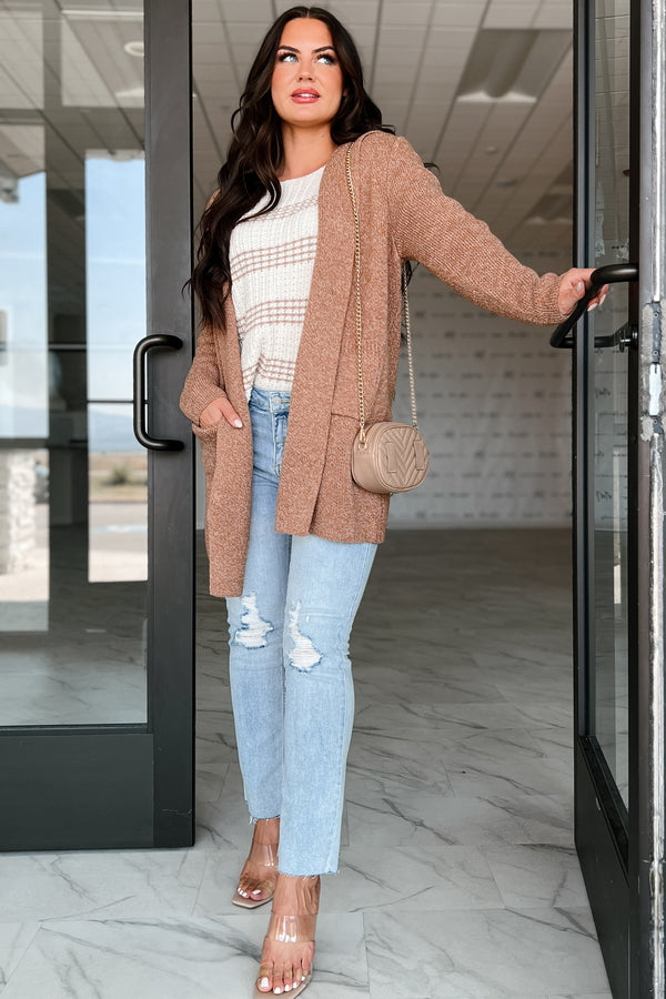 Cue The Cuddles Zenana Hooded Cardigan (Deep Camel) - NanaMacs