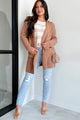 Cue The Cuddles Zenana Hooded Cardigan (Deep Camel) - NanaMacs