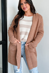 Cue The Cuddles Zenana Hooded Cardigan (Deep Camel) - NanaMacs