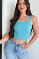 Simply Stated Ribbed Brami Crop Top (Blue Sage) - NanaMacs