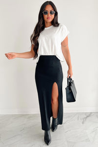 Quietly That Girl Elastic Sleeve Top (Off White) - NanaMacs