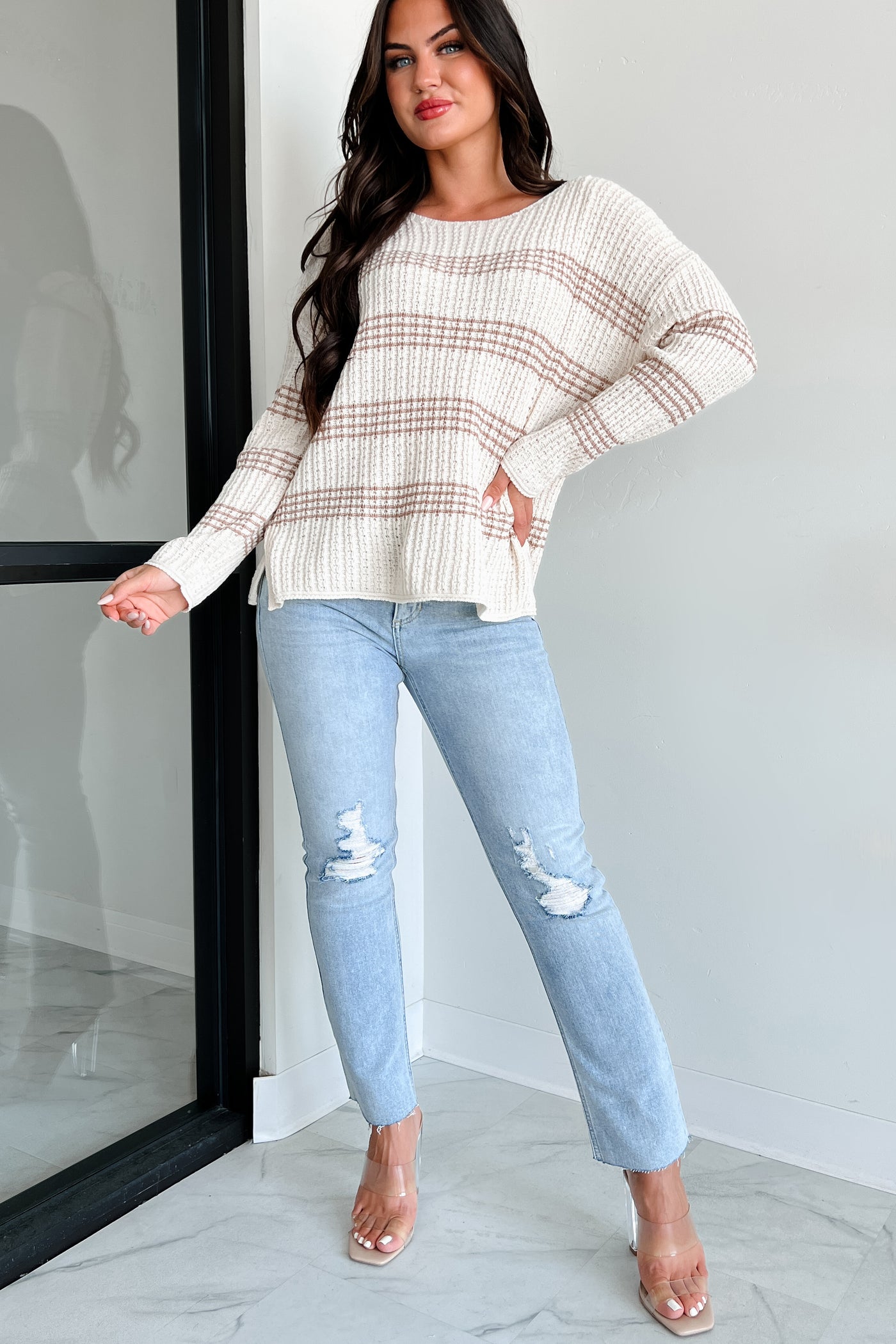 Xerxes Striped Sweater (Mocha/Oatmeal) - NanaMacs