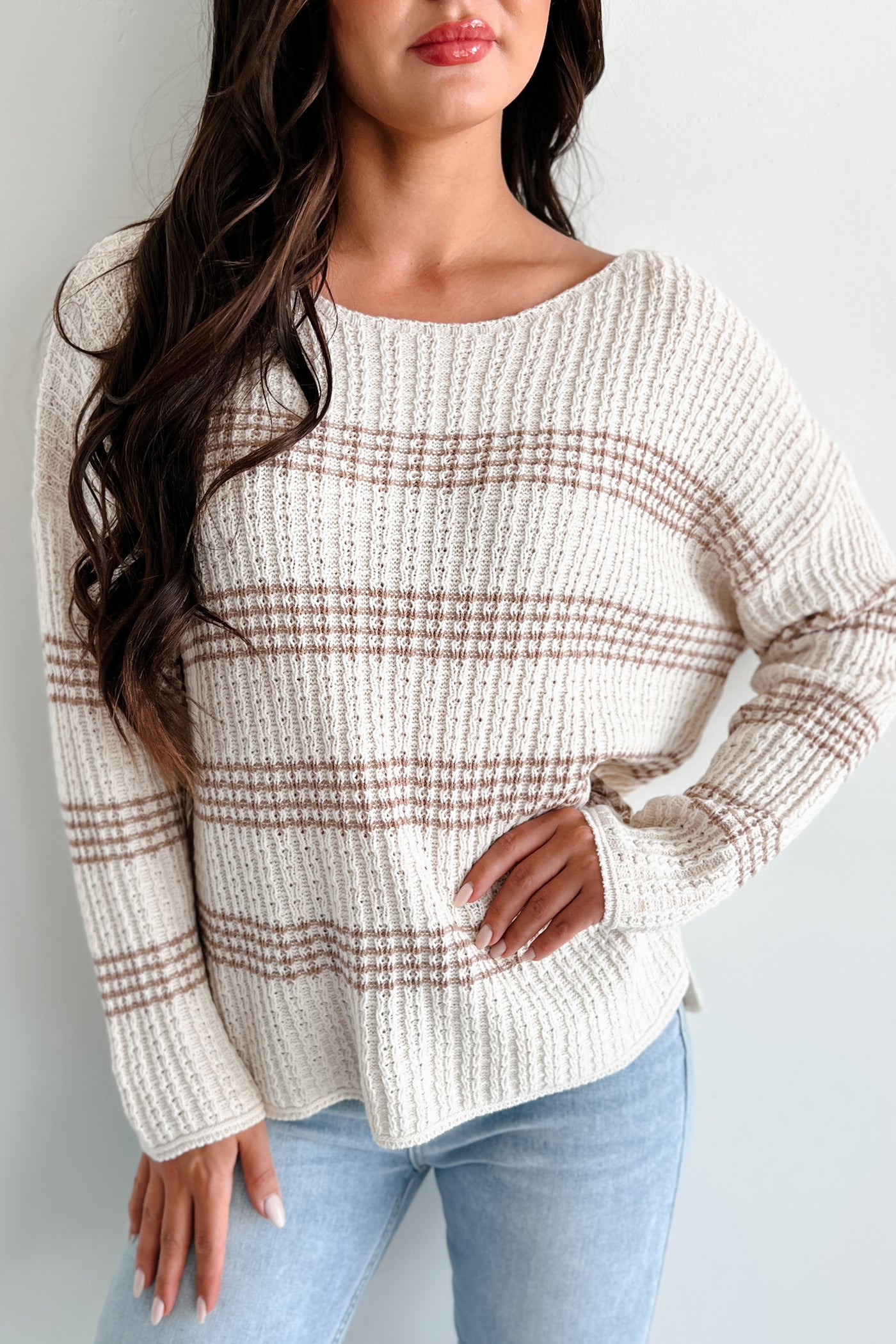 Xerxes Striped Sweater (Mocha/Oatmeal) - NanaMacs