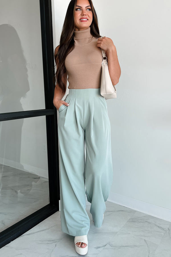 Living With Purpose Wide Leg Pants (Sage) - NanaMacs