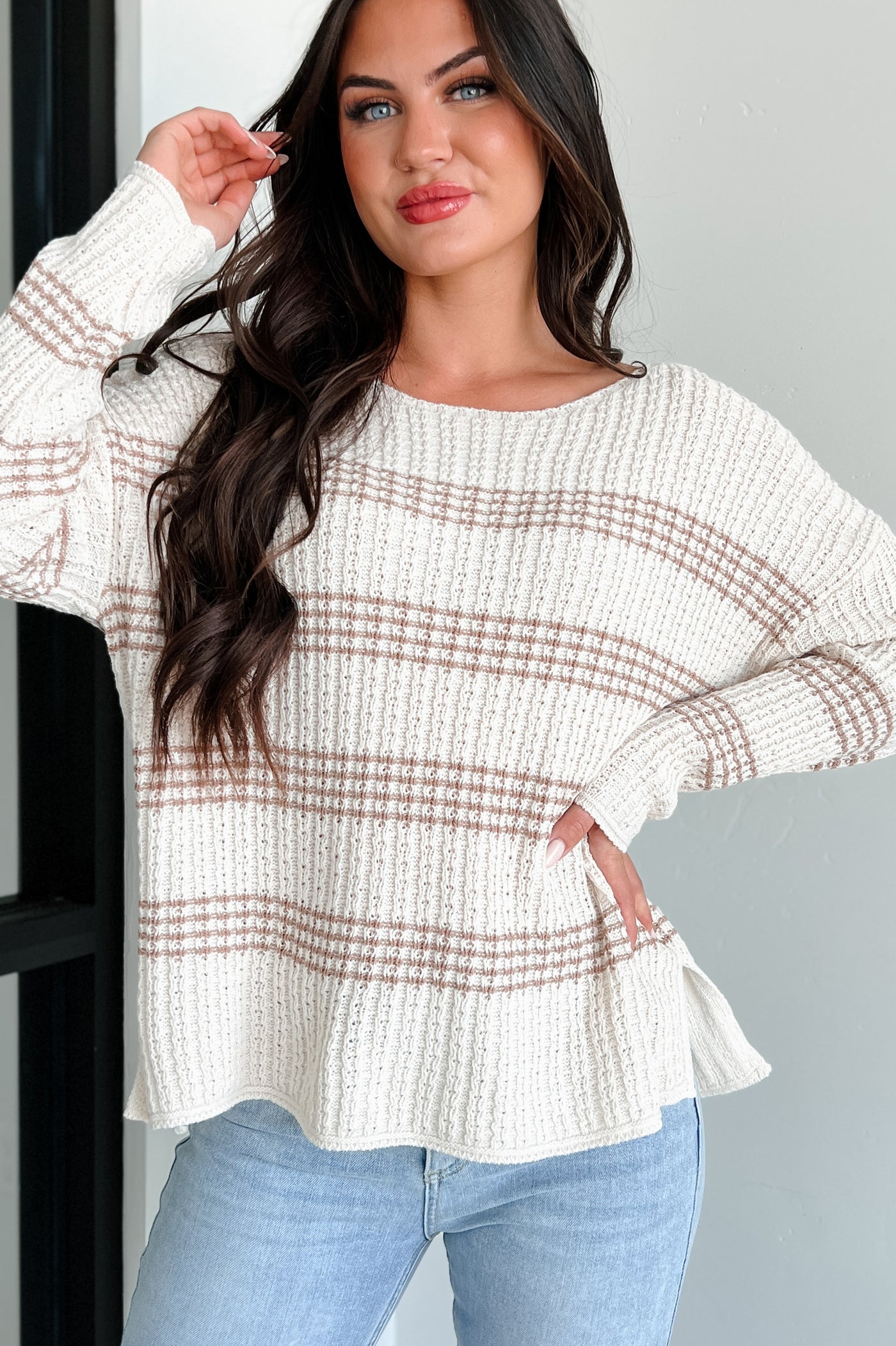 Xerxes Striped Sweater (Mocha/Oatmeal) - NanaMacs