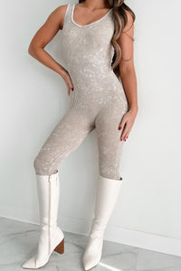 Pilates Then Brunch Mineral Wash Ribbed Catsuit (Ash Mocha) - NanaMacs