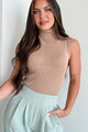 Heard About You Knit Turtleneck Tank (Taupe) - NanaMacs