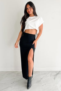 Quietly That Girl Elastic Sleeve Top (Off White) - NanaMacs