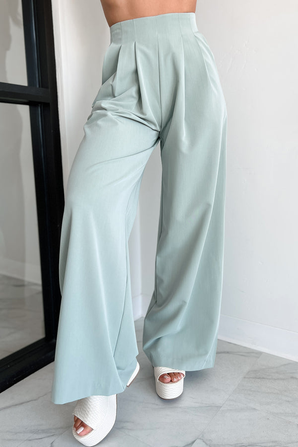 Living With Purpose Wide Leg Pants (Sage) - NanaMacs