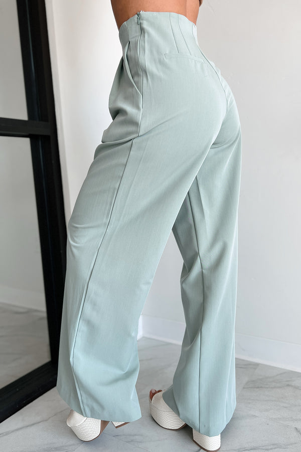 Living With Purpose Wide Leg Pants (Sage) - NanaMacs