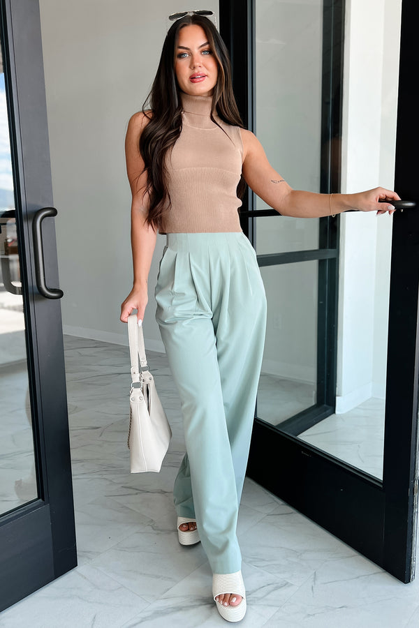 Living With Purpose Wide Leg Pants (Sage) - NanaMacs