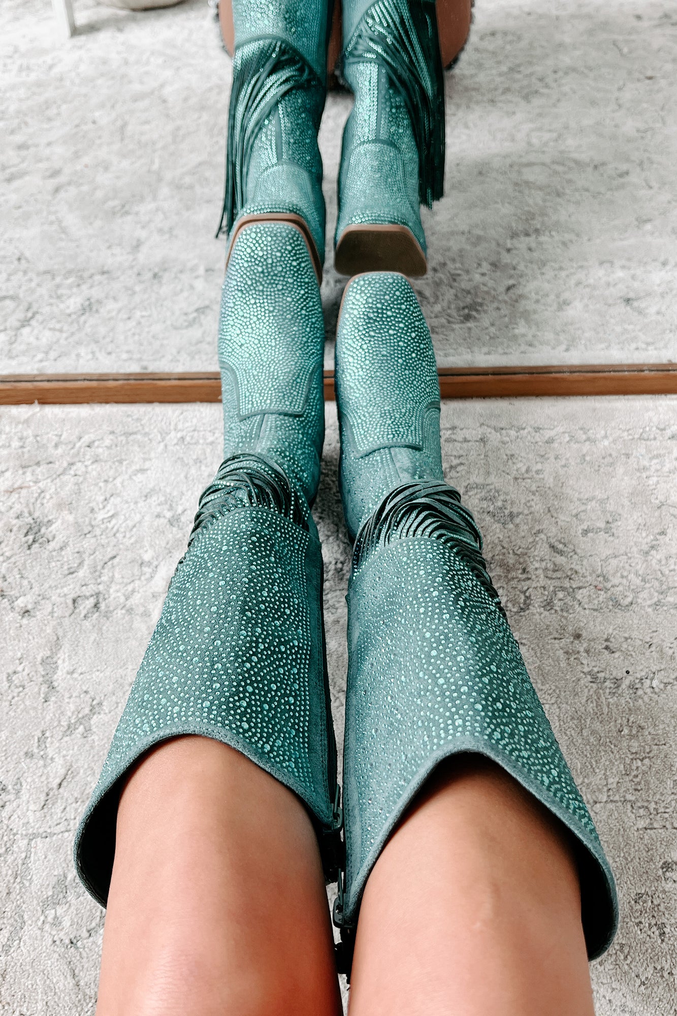 Glitter hotsell fringe boots