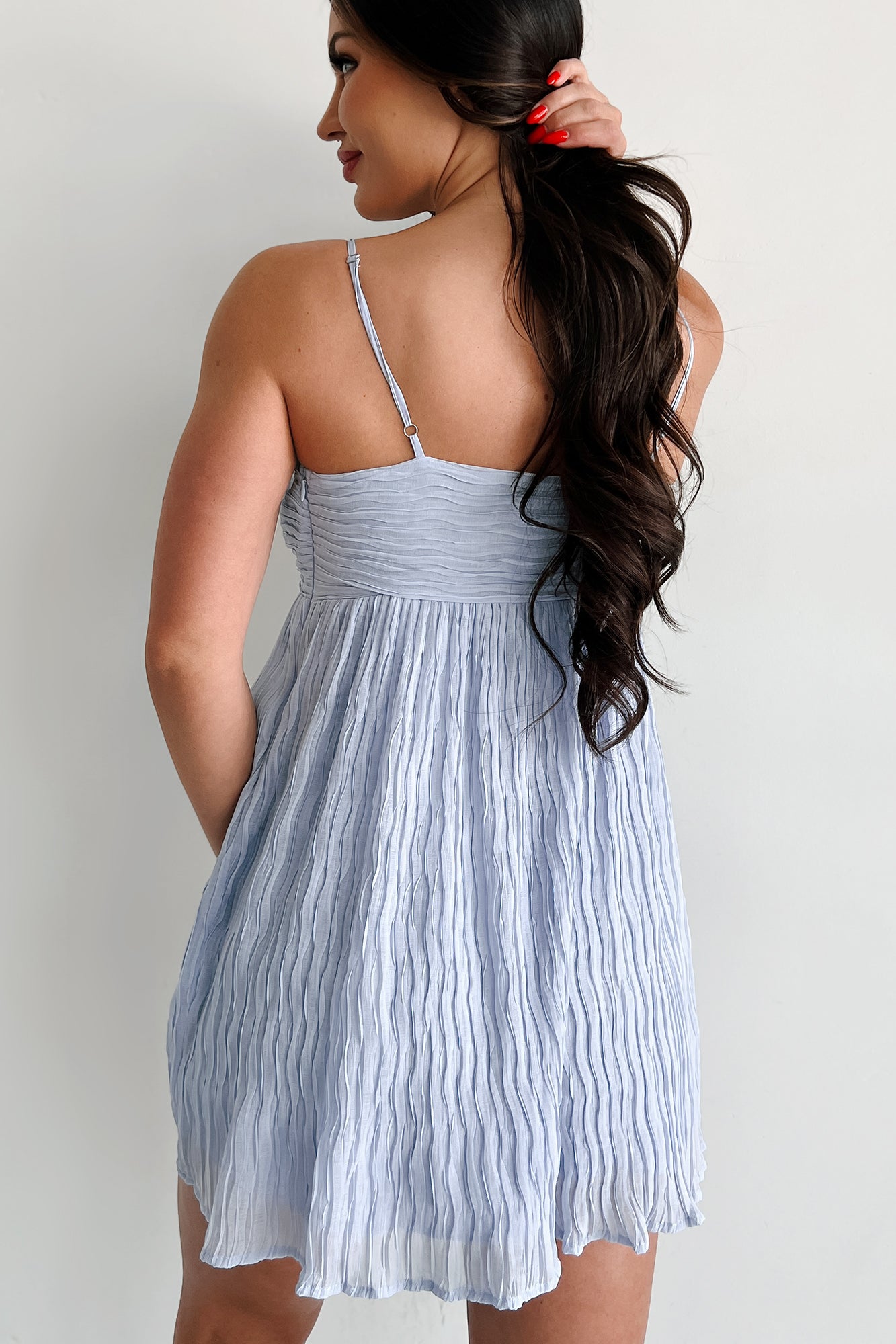 My Journey To Love Mini Dress (Light Blue) - NanaMacs