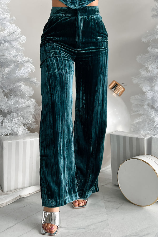 Luxury Living Velvet Trousers (Teal) - NanaMacs