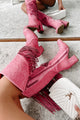 Another Chance To Sparkle Rhinestone Fringe Boots (Fuchsia) - NanaMacs
