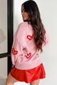 Thoughts About You Bubble Heart Knit Sweater (Blush/Red) - NanaMacs