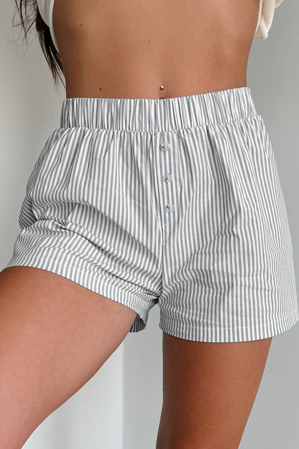 Laid Back Attitude Striped Boxer Shorts (Black/White) - NanaMacs