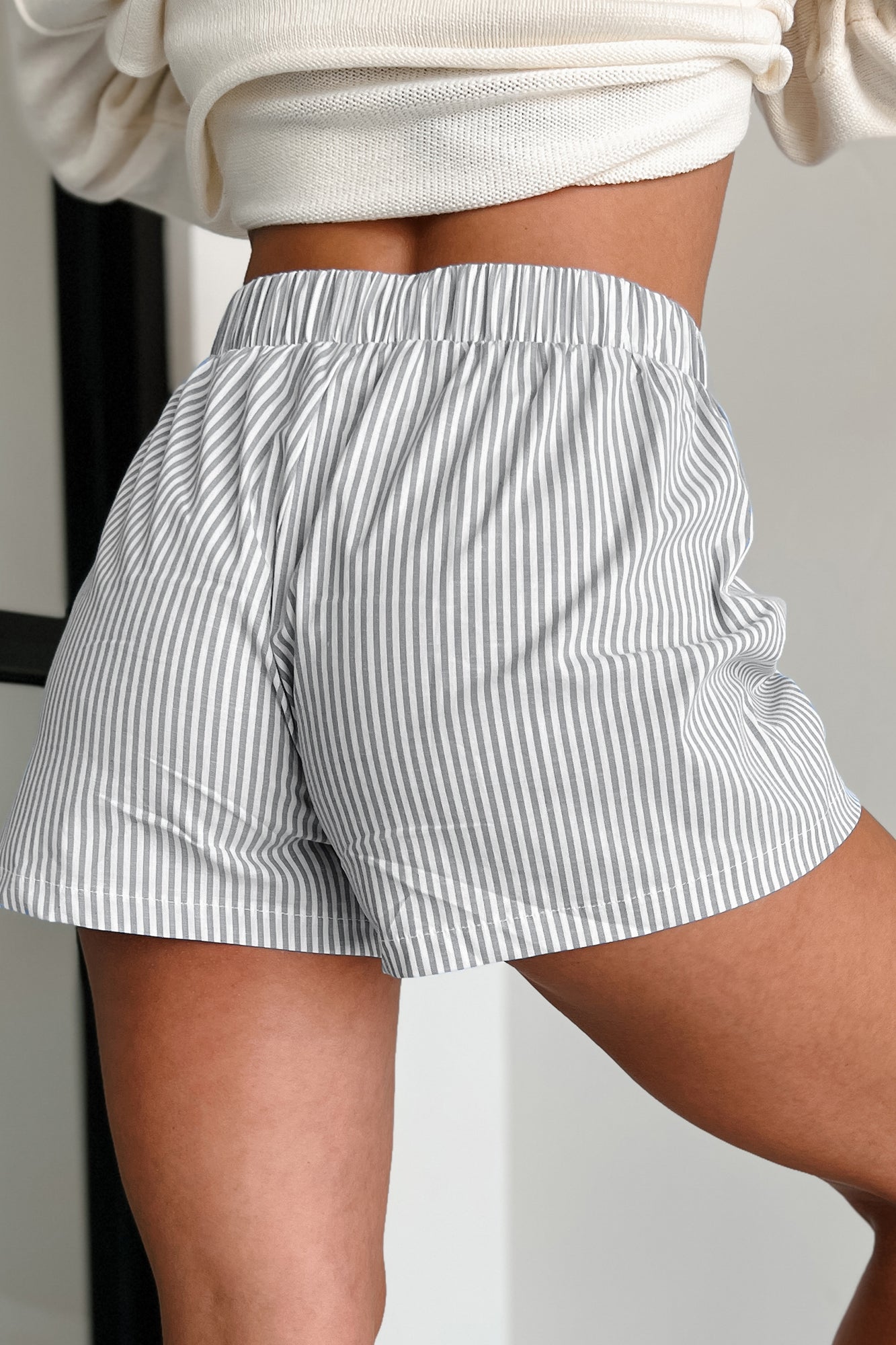 Laid Back Attitude Striped Boxer Shorts (Black/White) - NanaMacs