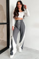 In Your Comfort Zone Wide Leg Drawstring Sweatpants (Charcoal) - NanaMacs