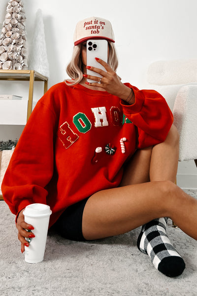 Santa's Calling Holiday Sweatshirt (Red) - NanaMacs