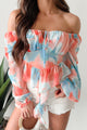 Radiate Good Vibes Pastel Tie-Dye Ruffled Top (Orange Combo)