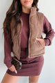 Enjoying Fall Corded Puffer Vest (Chocolate) - NanaMacs