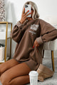 "Good Vibes And Espresso" Graphic Sweatshirt (Brown) - NanaMacs