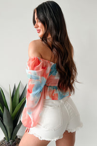 Radiate Good Vibes Pastel Tie-Dye Ruffled Top (Orange Combo) - NanaMacs