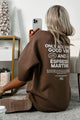 "Good Vibes And Espresso" Graphic Sweatshirt (Brown) - NanaMacs