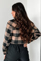 Autumn Aesthetic Plaid Crop Jacket (Camel) - NanaMacs