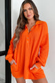 Posh Promises Sweater Knit Mini Dress (Tangerine) - NanaMacs